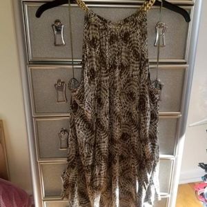 Michael Kors Halter Top with Gold Chain Detail